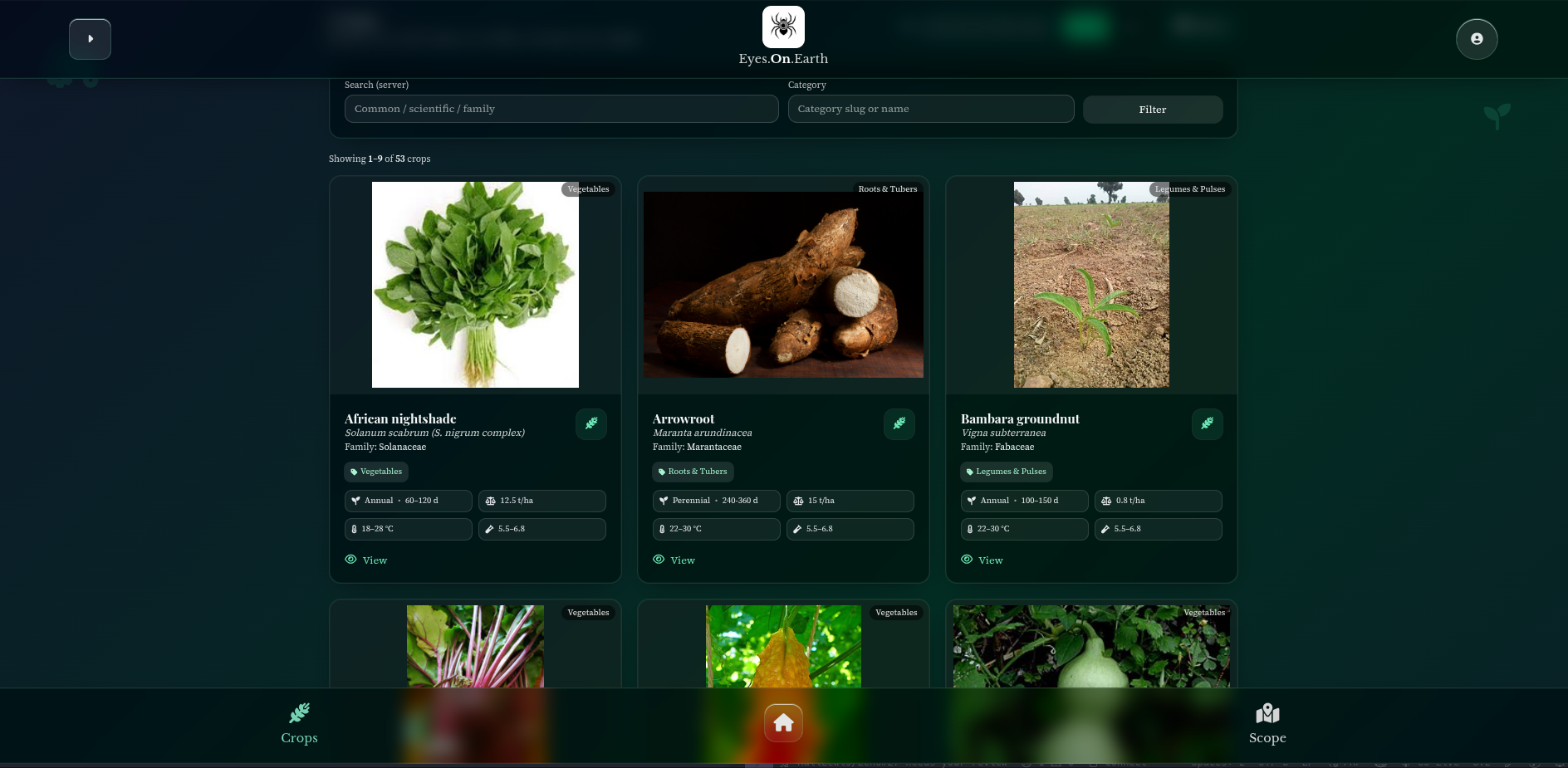 FarmLens Crop Database - Desktop