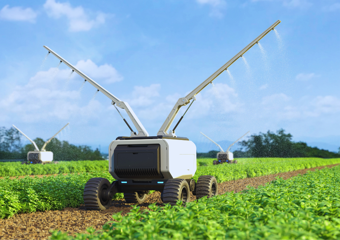 Autonomous field bot tending crops